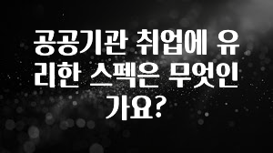 공공기관 취업에 유리한 스펙은 무엇인가요?