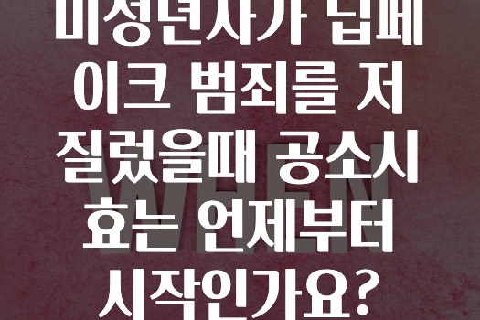 미성년자가 딥페이크 범죄를 저질렀을때 공소시효는 언제부터 시작인가요?