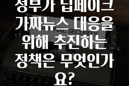 정부가 딥페이크 가짜뉴스 대응을 위해 추진하는 정책은 무엇인가요?
