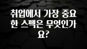 취업에서 가장 중요한 스펙은 무엇인가요?