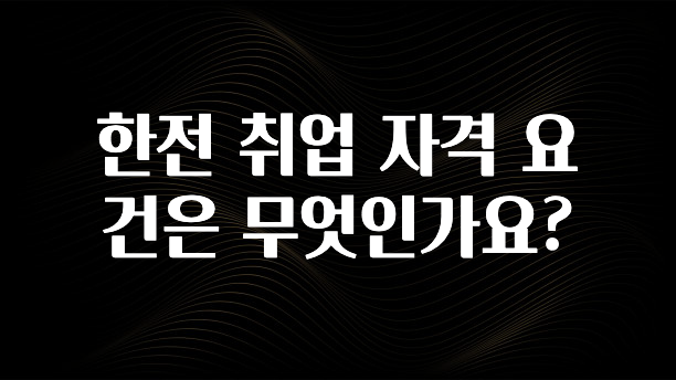 한전 취업 자격 요건은 무엇인가요?