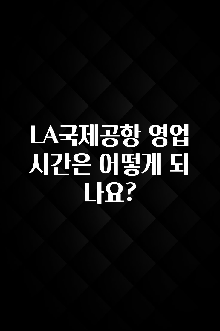 LA국제공항 영업시간은 어떻게 되나요?