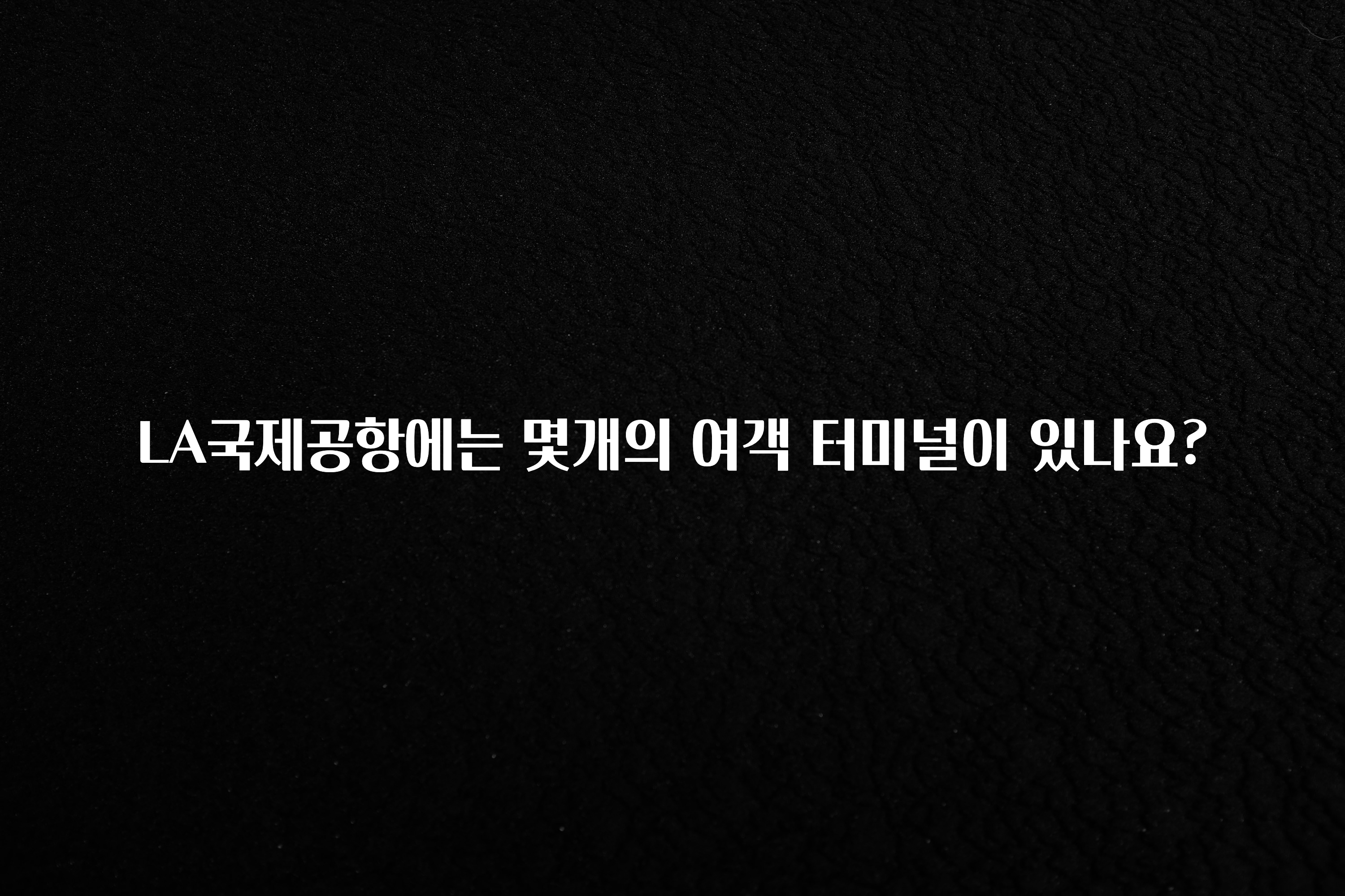 LA국제공항에는 몇개의 여객 터미널이 있나요?