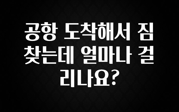공항 도착해서 짐 찾는데 얼마나 걸리나요?