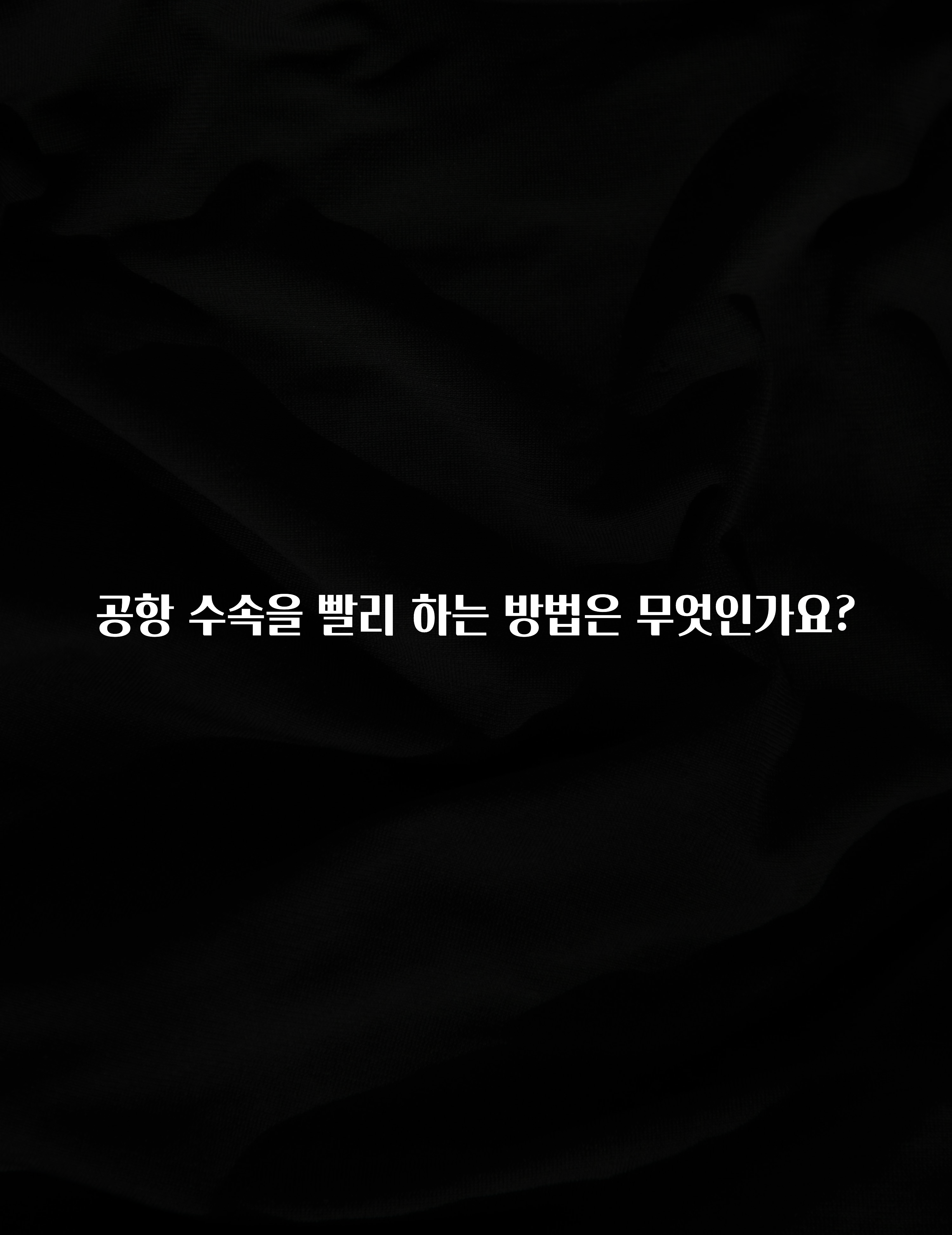 공항 수속을 빨리 하는 방법은 무엇인가요?