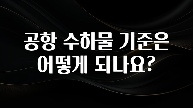 공항 수하물 기준은 어떻게 되나요?
