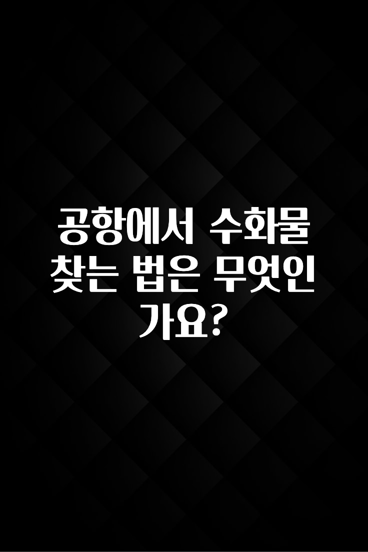 공항에서 수화물 찾는 법은 무엇인가요?