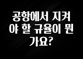 공항에서 지켜야 할 규율이 뭔가요?