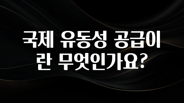 국제 유동성 공급이란 무엇인가요?