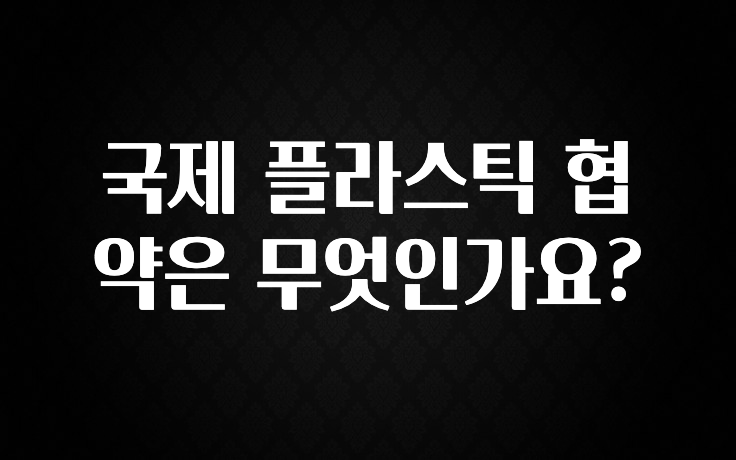국제 플라스틱 협약은 무엇인가요?