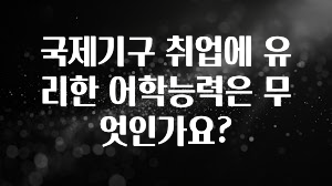 국제기구 취업에 유리한 어학능력은 무엇인가요?