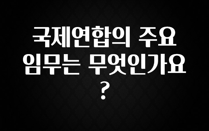 국제연합의 주요 임무는 무엇인가요?
