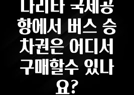 나리타 국제공항에서 버스 승차권은 어디서 구매할수 있나요?
