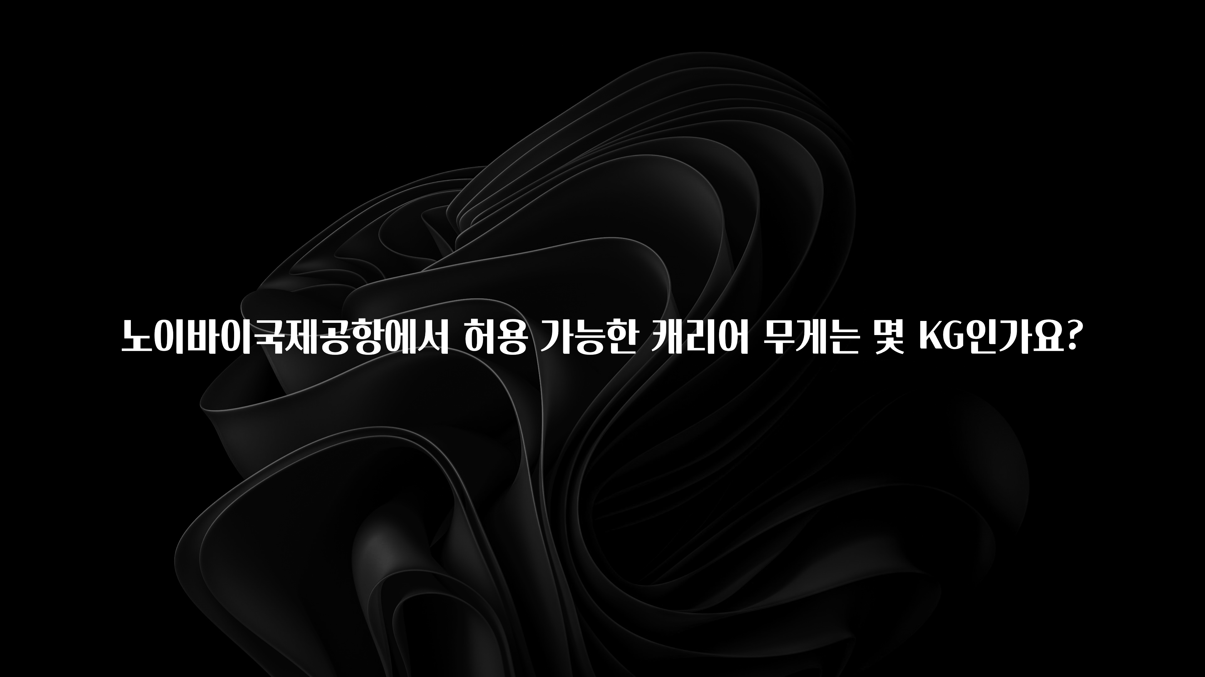 노이바이국제공항에서 허용 가능한 캐리어 무게는 몇 KG인가요?