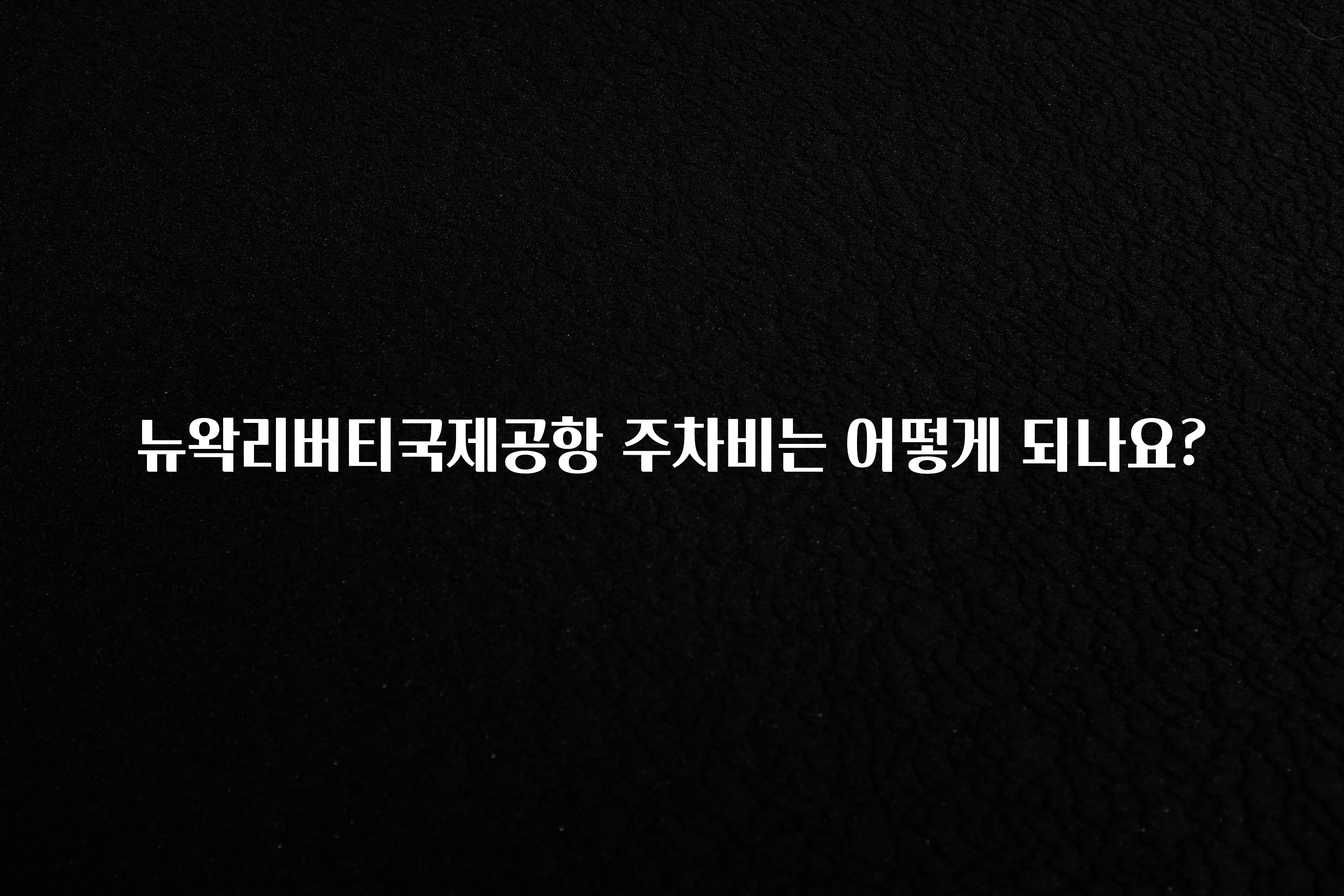 뉴왁리버티국제공항 주차비는 어떻게 되나요?