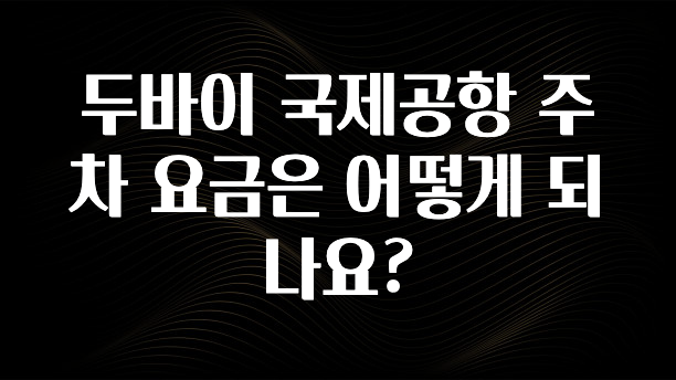 두바이 국제공항 주차 요금은 어떻게 되나요?