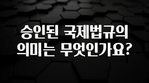 승인된 국제법규의 의미는 무엇인가요?
