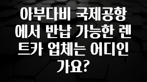아부다비 국제공항에서 반납 가능한 렌트카 업체는 어디인가요?