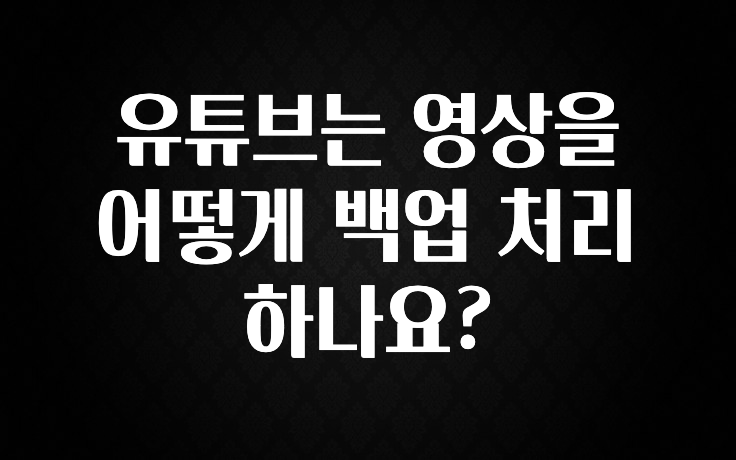 유튜브는 영상을 어떻게 백업 처리하나요?