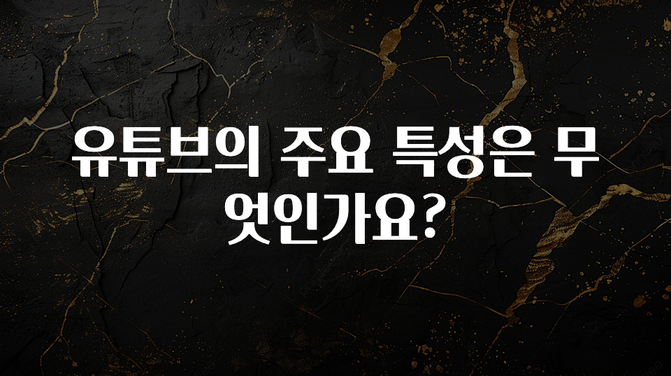 유튜브의 주요 특성은 무엇인가요?