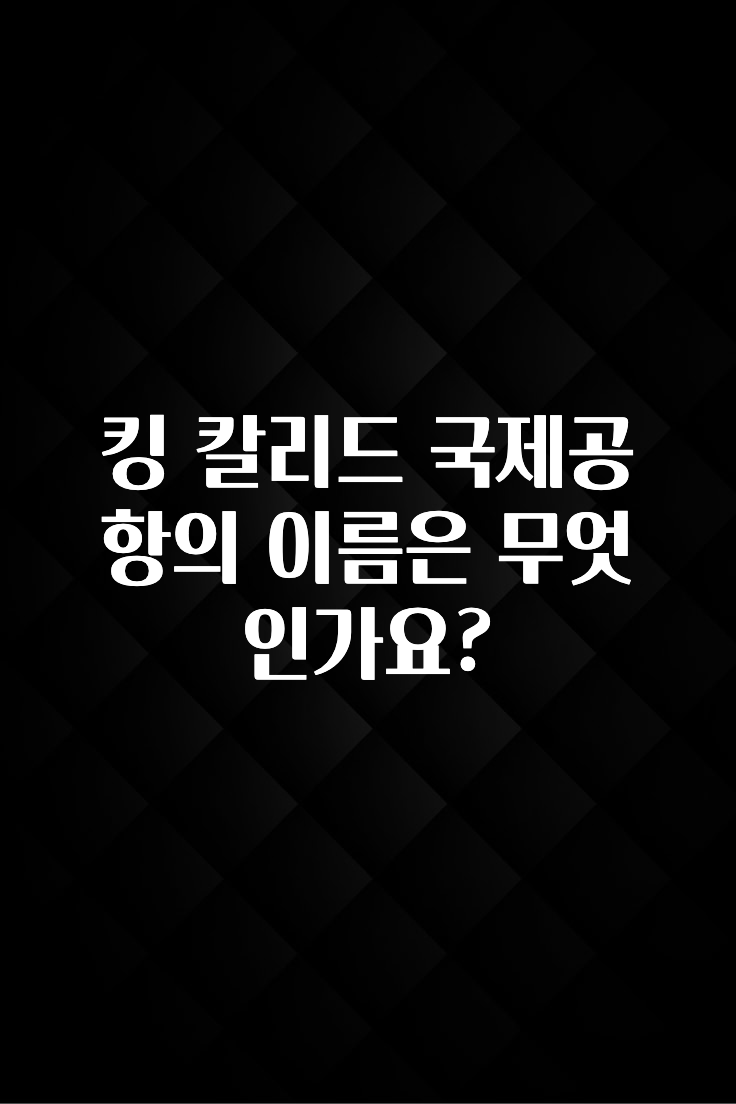 킹 칼리드 국제공항의 이름은 무엇인가요?