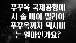 푸꾸옥 국제공항에서 솔 바이 멜리아 푸꾸옥까지 택시비는 얼마인가요?