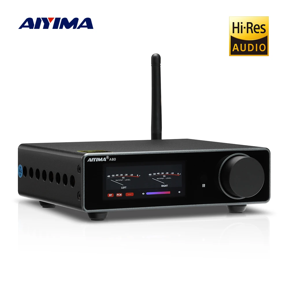 AIYIMA A80 TPA3255 Bluetooth DAC 스테레오 PFFB 전력 증폭기 300Wx2 클래스 D 2.0 RCA TRS OPT USB 입력이 있는 고해상도 디지털 앰프
