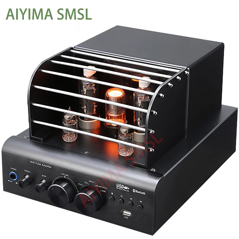 AIYIMA SMSL USB 무손실 Bluetooth hifi WY2P 6P13P 6N1 진공관 증폭기 100W 2.0 채널 5200 1943 디지털 증폭기