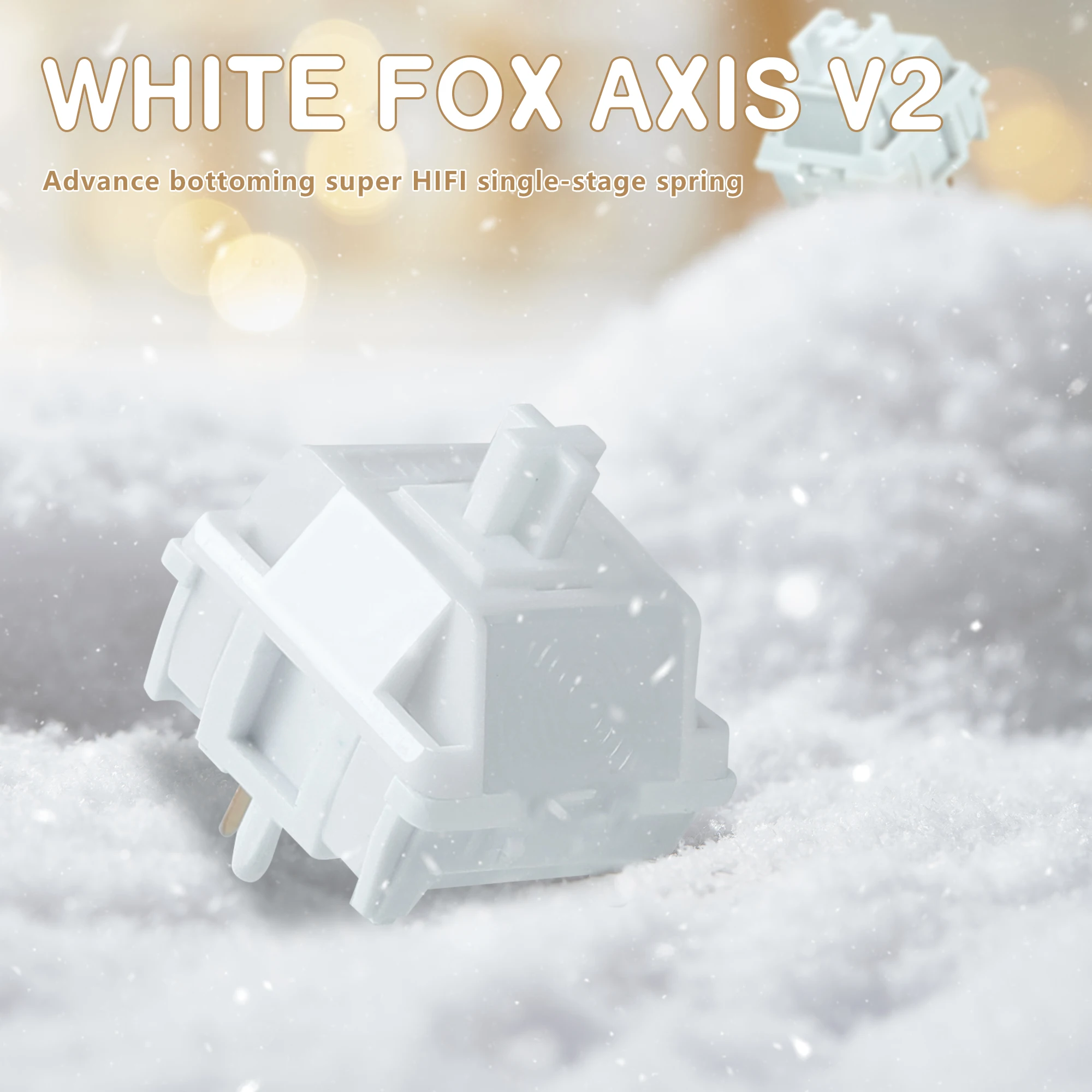 Chosfox & HMX White Fox 선형 스위치 v2 기계식 키보드 선형 스위치 HiFi 사운드 RGB SMD 게임 핫 스왑 POM 스위치