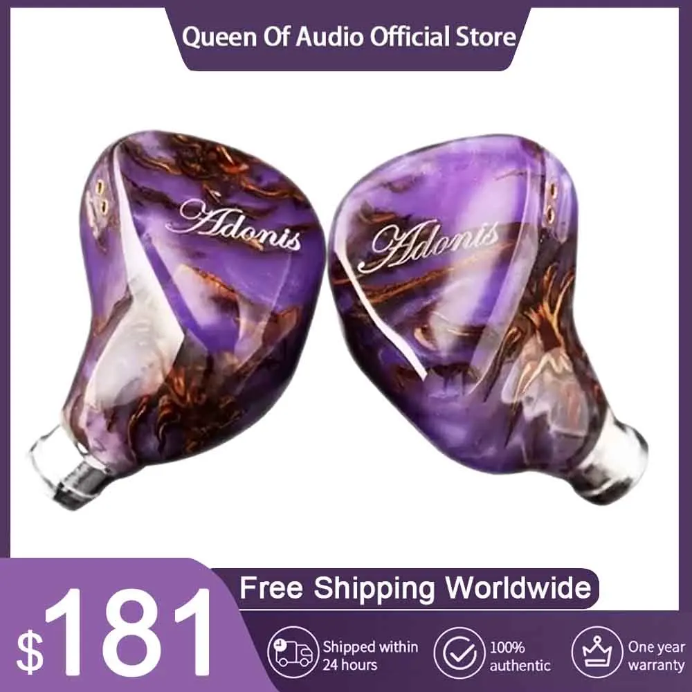QoA Adonis 새로운 1DD + 2BA 하이브리드 이어폰 Pinecone 수지 쉘 IEMs 3.5 + 4.4mm 플러그 0.78 2pin 케이블 Kinera HiFi 헤드폰
