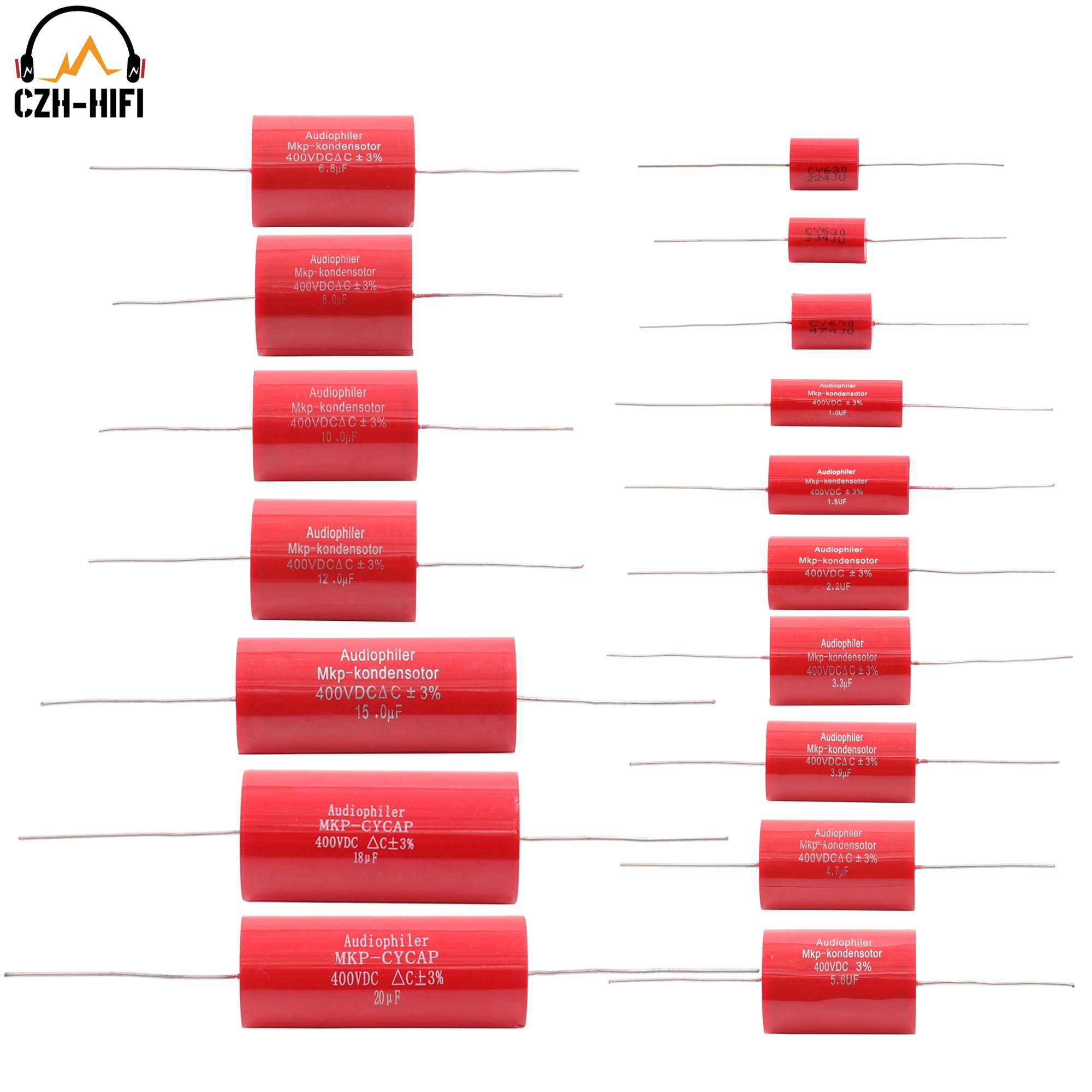 1pc Audiophiler 축 MKP 커패시터 오디오 등급 빈티지 기타 앰프 스피커 크로스 오버 주파수 커플 링 250V 400VDC 0.47 미크로포맷-20 미크로포맷